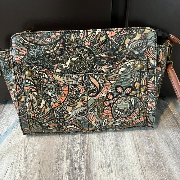 Sakroots Crossbody Small Purse Bag, Coated Canvas, Sienna Spirit Desert Print - Picture 2 of 12